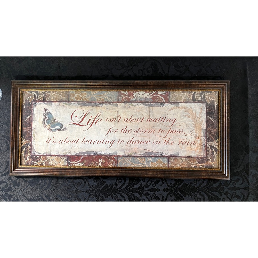 Inspirational Dance in the Rain Butterfly Framed Wall Art Decor 21.5x9.5 Decor
